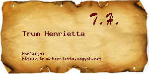 Trum Henrietta névjegykártya